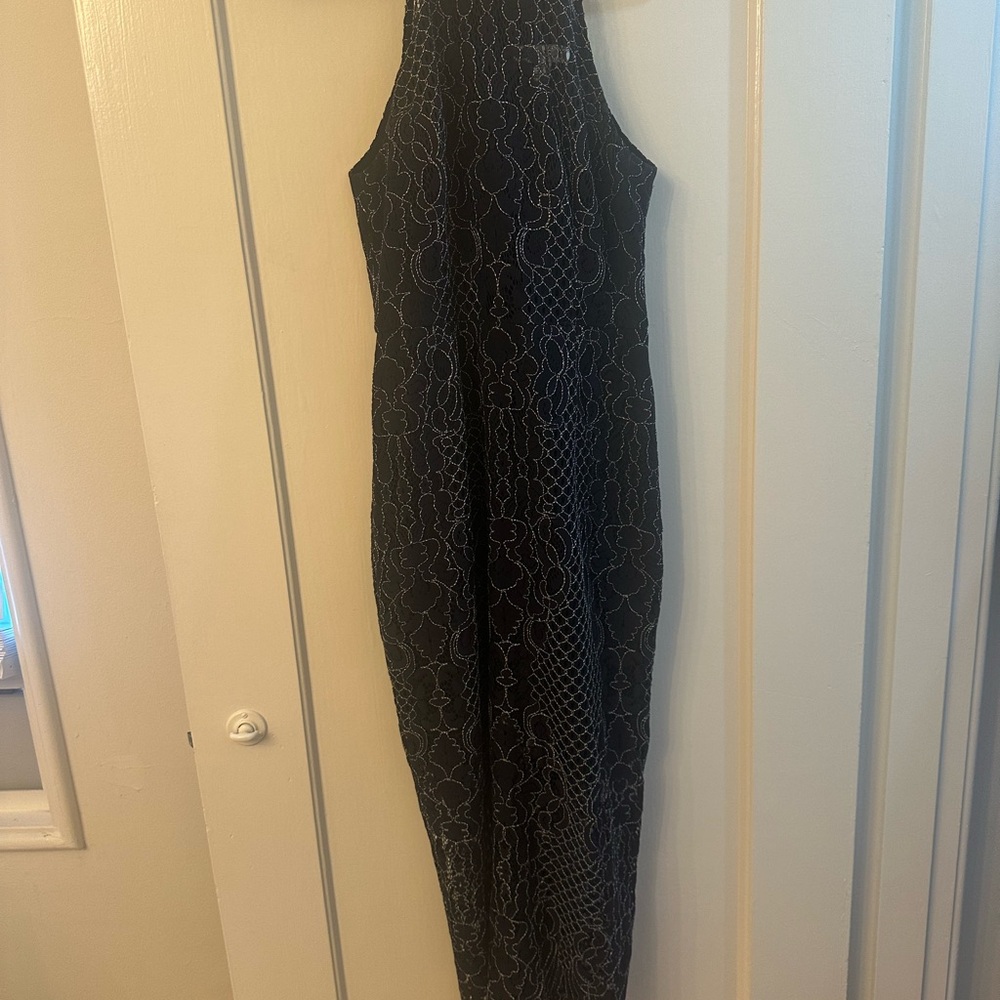 Shona Joy navy blue lace Dress